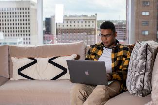 Student on laptop